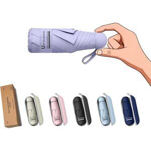 Travel Mini Umbrella for Purse With Case Small Compact UV Sun